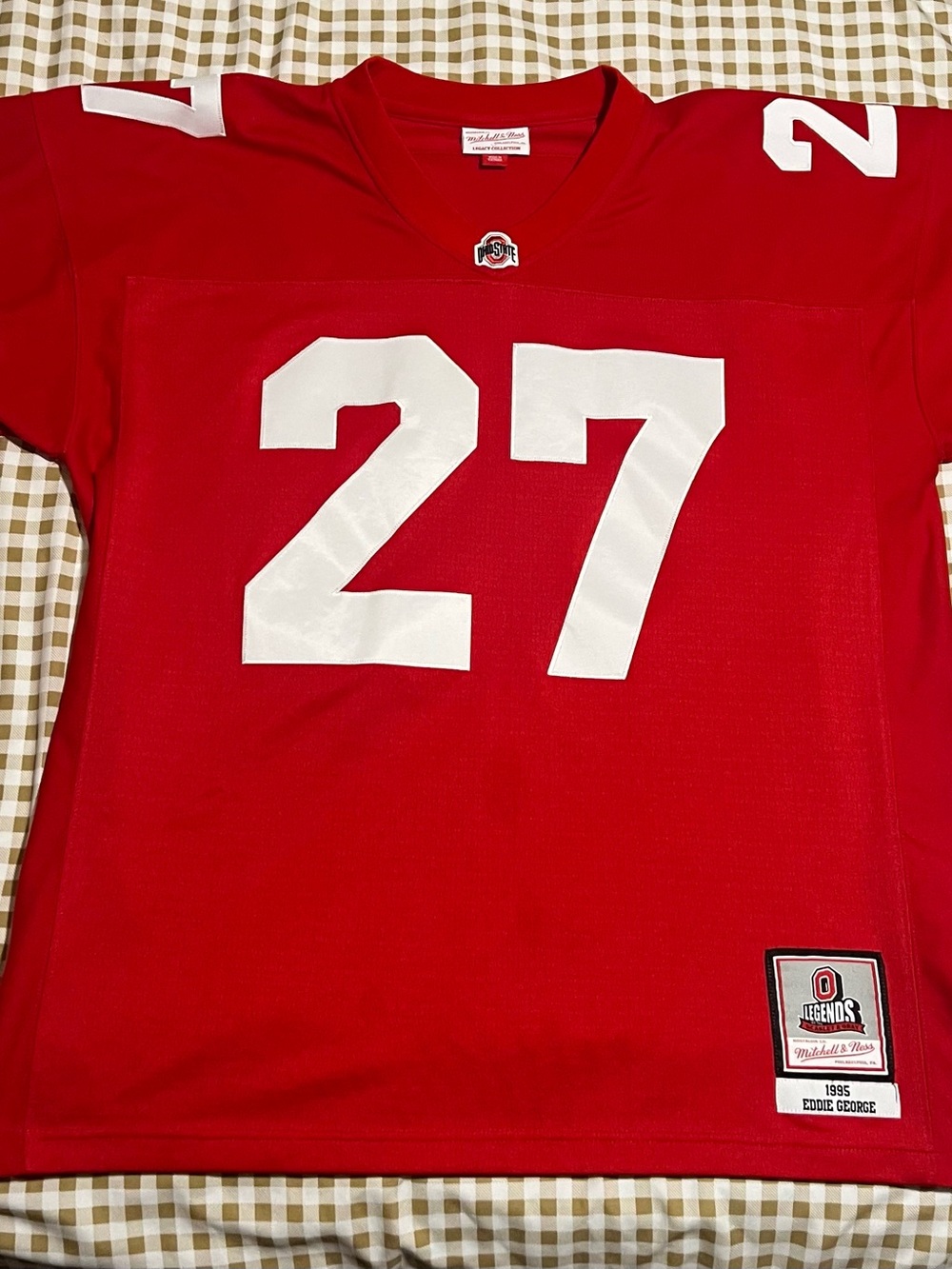 Mitchell & Ness Red Ohio State Football Jersey #27